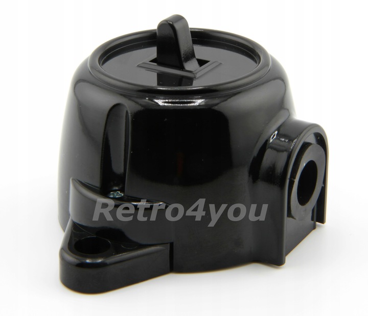 Włącznik czarny retro loft PRL