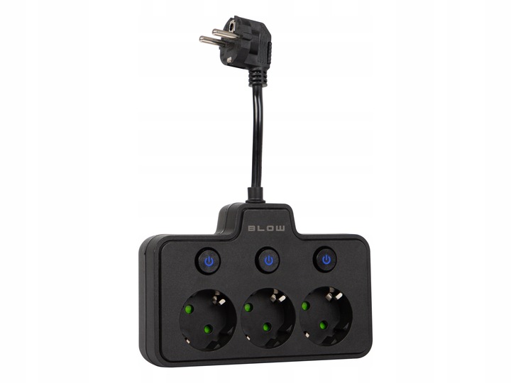 PRZEDŁUŻACZ ROZDZIELACZ ROZGAŁEŹNIK 3 GNIAZDA WŁĄCZNIK LISTWA 10CM