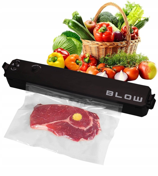 ZGRZEWARKA PAKOWARKA PRÓŻNIOWA DO ŻYWNOŚCI JEDZENIA + FOLIA 10 SZTUK