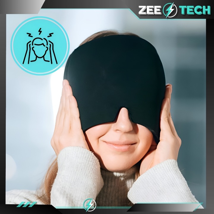 CZAPKA ŁAGODZĄCA NA BÓL GŁOWY MIGRENĘ MASKA CHŁODZĄCA KOMPRES ŻELOWY OKŁAD