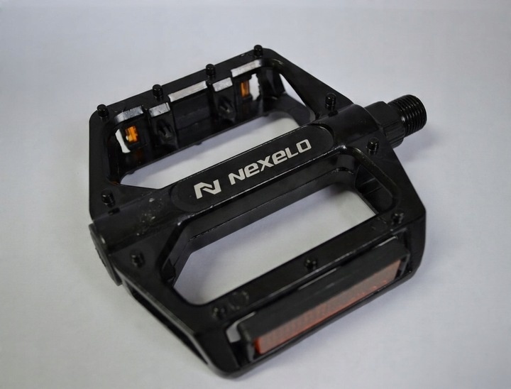 Pedały rowerowe MTB BMX aluminiowe Z ODBLASKAMI do roweru 9/16 cala CZARNE