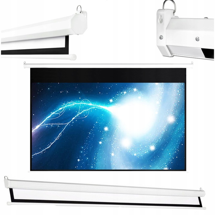 EKRAN PROJEKCYJNY ŚCIENNY RZUTNIKA ELEKTRYCZNY AUTOMATYCZNY PILOT 100