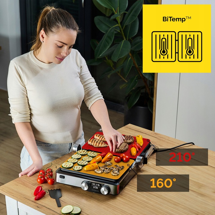 Grill elektryczny Opiekacz do panini Yoer 2000W + Programator czasu i