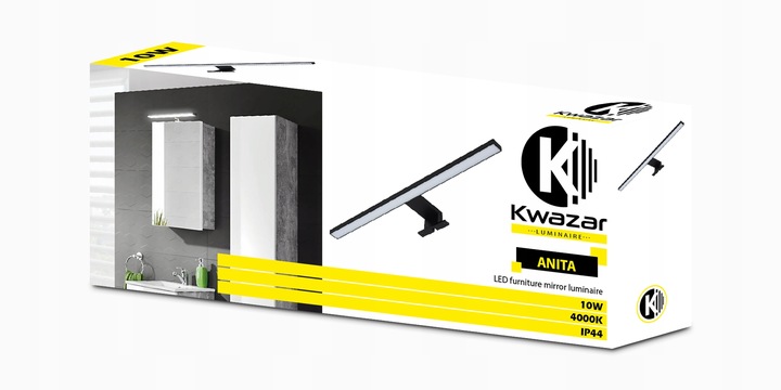 KINKIET LED LAMPA LED NA SZAFKĘ LUSTRO ŁAZIENKA 10W 50cm CZARNA