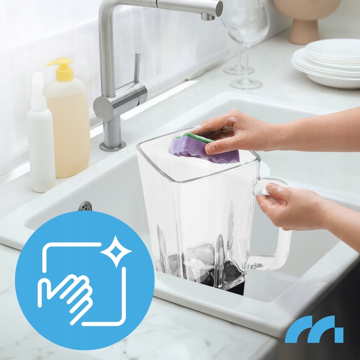 BLENDER KIELICHOWY SZKLANY DO KOKTAJLI SMOOTHIE MŁYNEK 2 BIDONY DUŻY 1600ML