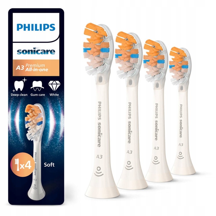 4 x Oryginalne KońcówkI PHILIPS Sonicare A3 All-in-One HX9094/10 Białe-23