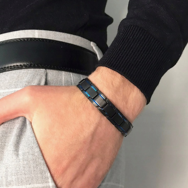MODNA Bransoletka Magnetyczna Moc Zdrowotna Męska STAL NIERDZEWNA PREMIUM