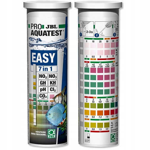JBL TEST 7w1 DO AKWARIUM TESTY PASKOWE pH gH kH NO2 NO3 CL2 CO2 7in1
