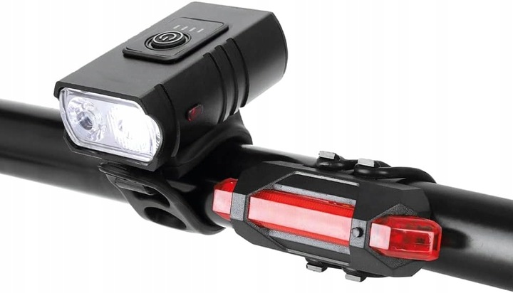 LAMPKA ROWEROWA LED MOCNA TYŁ PRZÓD ŚWIATŁO NA ROWER KIEROWNICĘ USB 800lm