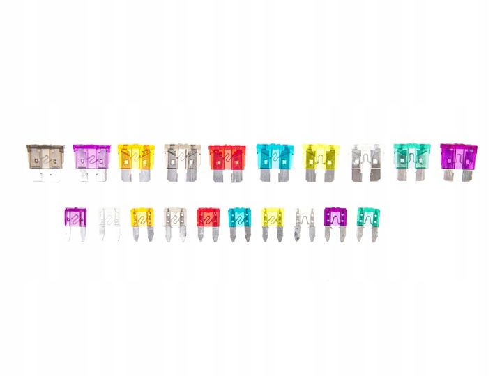 ZESTAW BEZPIECZNIKÓW SAMOCHODOWYCH 220 SZT. MINI MAXI 2-35A