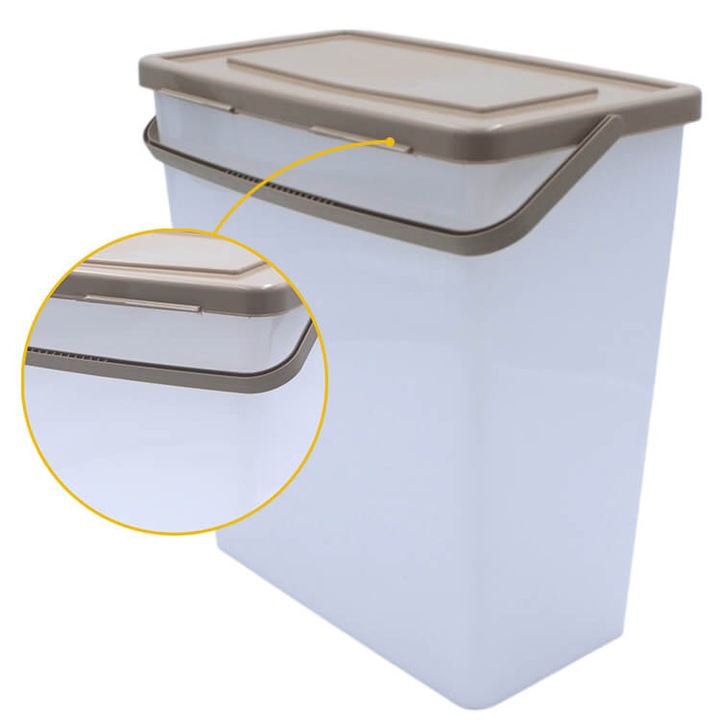 PLASTIKOWY POJEMNIK NA PROSZEK DO PRANIA NA KARMĘ Z POKRYWKĄ WIADERKO 10L