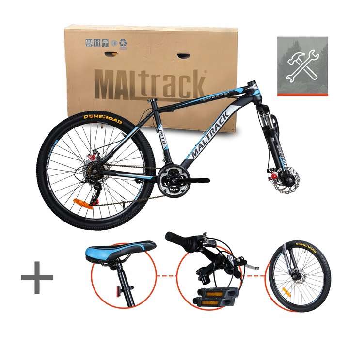 ROWER GÓRSKI MTB 26" SHIMANO 18 BIEGÓW HAMULCE TARCZOWE STALOWA RAMA 18,5"