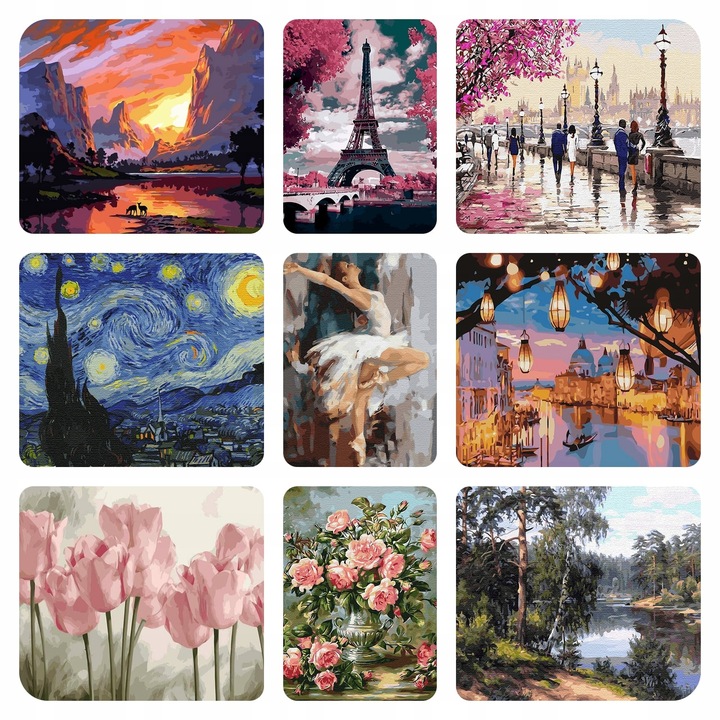 Obraz do MALOWANIA PO NUMERACH Na Prezent Pejzaż Leśna Rzeka Z Ramą ARTNAPI