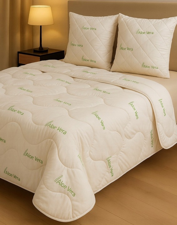 Kołdra Aloe Vera Jesienno-Zimowa Ciepła Puszysta 220x200 Polska Jakość