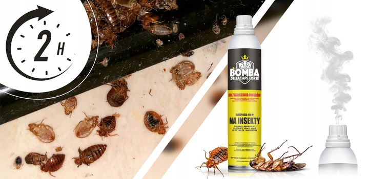 2X BOMBA ŻÓŁTA NA PLUSKWY RYBIKI PCHŁY PRUSAKI NA 40M2 DELTACAPS FORTE