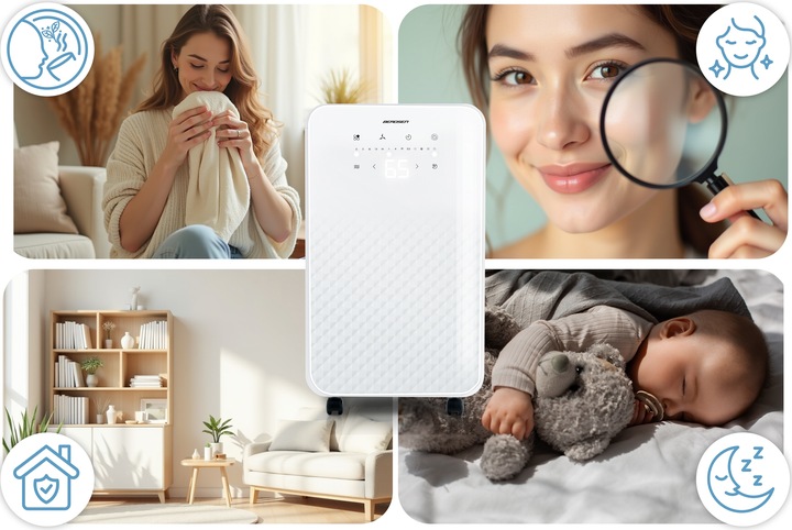 Osuszacz powietrza pochłaniacz wilgoci 12l/24h BERDSEN higrostat timer