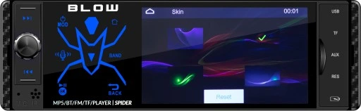 RADIO SAMOCHODOWE 1-DIN BLUETOOTH USB SD AUX DOTYK 4" MIKROFON PILOT ZESTAW