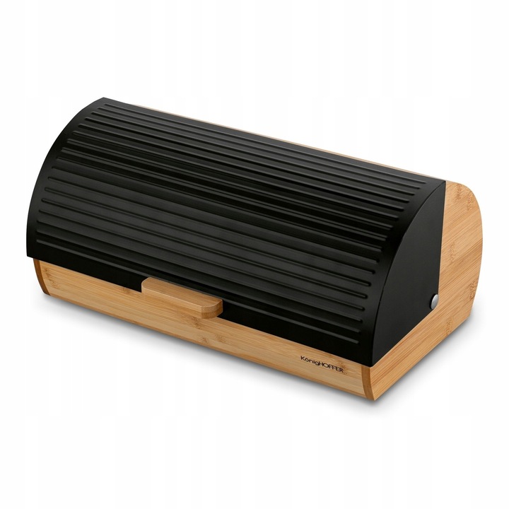 CHLEBAK Bambusowy POJEMNIK CHLEB SOLIDNY LOFTOWY Czarny Konighoffer