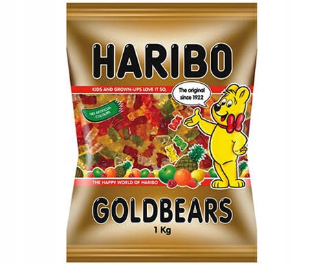 Żelki Haribo Złote Misie 1kg Goldbaren Smak Radości dla Dzieci i Dorosłych