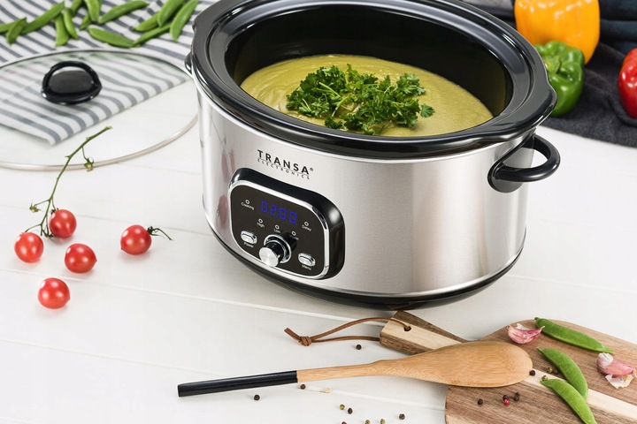 WOLNOWAR Garnek ceramiczny z PROGRAMATOREM SlowCooker TRANSA 4,5L 280W