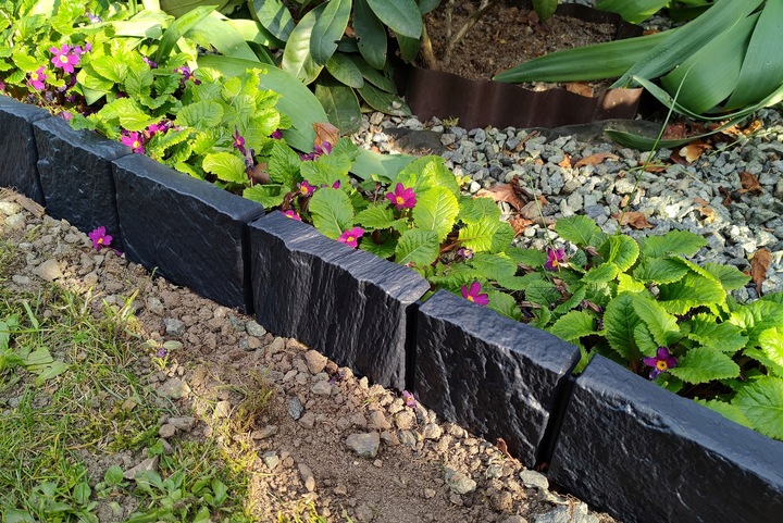 390 cm Piękna PALISADA OGRODOWA Szeroki Rant STEIN Kamień Łupany