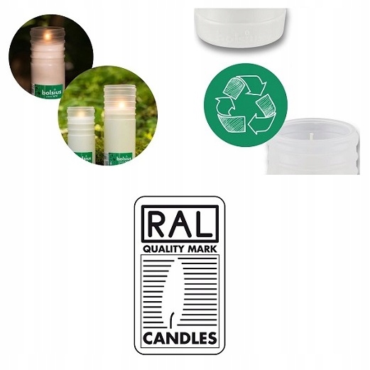 Wkłady Parafinowe do Zniczy Bolsius RP7 białe 148 godzin palenia - 15 sztuk