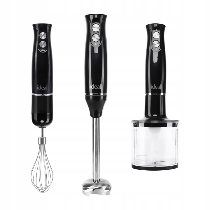 BLENDER WIELOFUNKCYJNY RĘCZNY ROZDRABNIACZ MOCNY 800W CZARNY Ideal