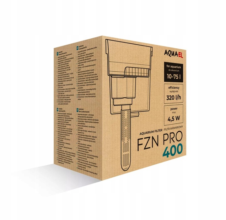 Aquael FZN PRO 400 filtr zewnętrzny kaskadowy do akwarium 10-75l