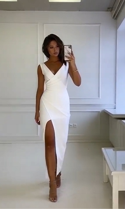 Zoja ECRU SUKIENKA na jedno ramię ślubna L