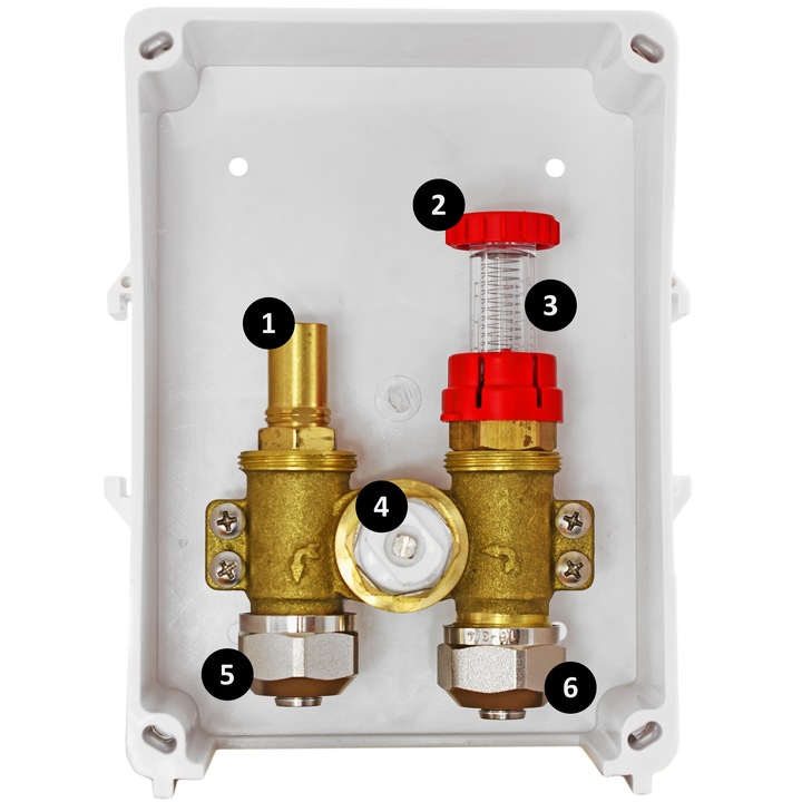 Zawór do PODŁOGÓWKI RTL BOX 3/4" GŁOWICA Podtynkowy OGRANICZNIK TEMPERATURY
