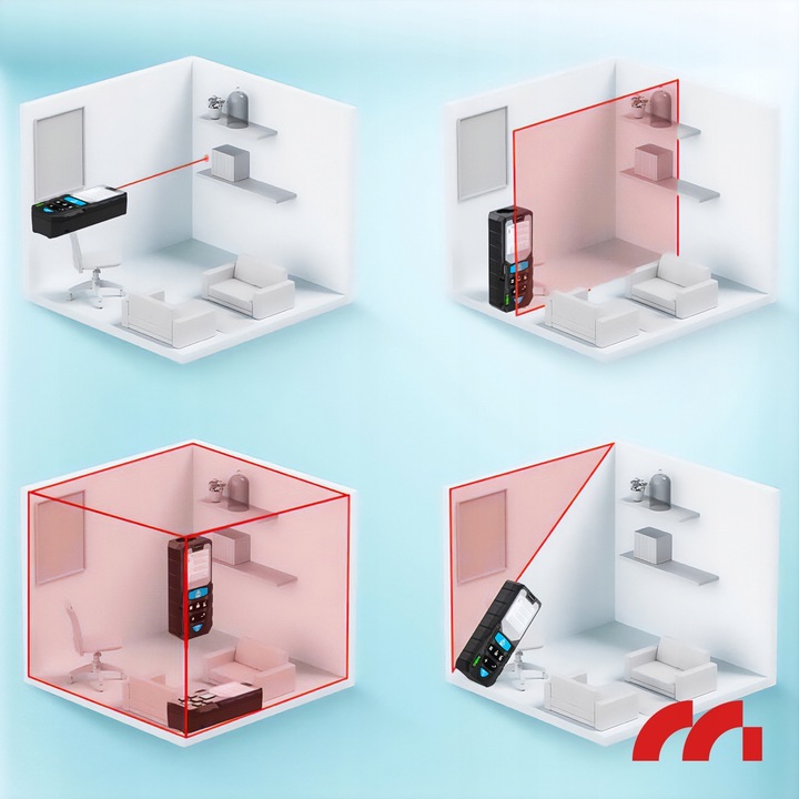 DALMIERZ LASEROWY 50M KĄTOMIERZ POZIOMICA CYFROWY MIERNIK ODLEGŁOŚCI