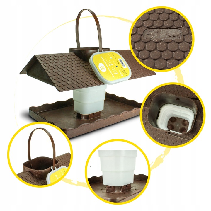 KARMNIK DLA PTAKÓW DUŻY MOCNY DOMEK BUDKA NA KARMĘ POKARM ZIARNO