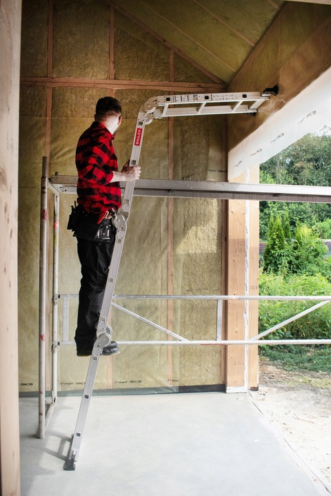 Drabina aluminiowa składana przegubowa wielofunkcyjna 4x3 + podest