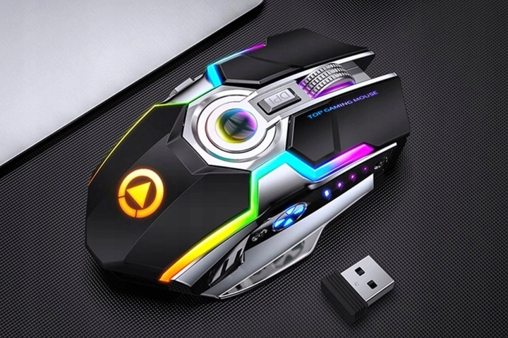 PROFESJONALNA CICHA MYSZ GAMINGOWA PODŚWIETLANA