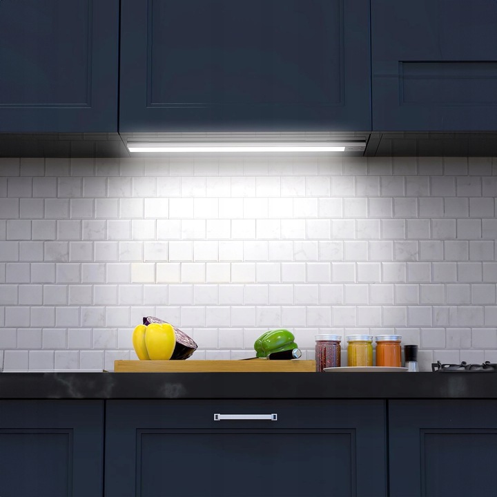 LAMPA LISTWA PODSZAFKOWA LED MEBLOWA NOCNA CZUJNIK NA RUCH RĘKĄ MAGNES