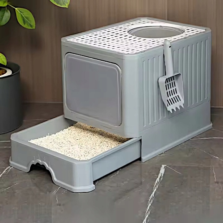 DUŻA KUWETA dla Kota Z FILTREM Z SZUFLADĄ na żwirek Z ŁOPATKĄ