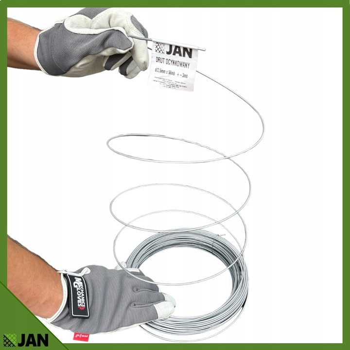 DRUT ocynkowany NACIĄGOWY sadowniczy 2,5 do SIATKI OGRODZENIOWEJ 50m