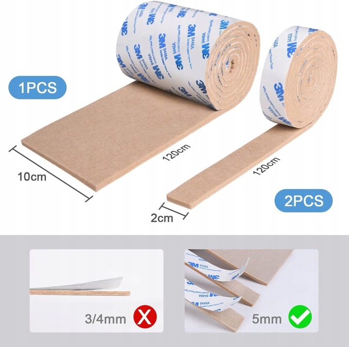 FILC SAMOPRZYLEPNY NA NOGI KRZESŁA wygłuszający nasadki wykładzina