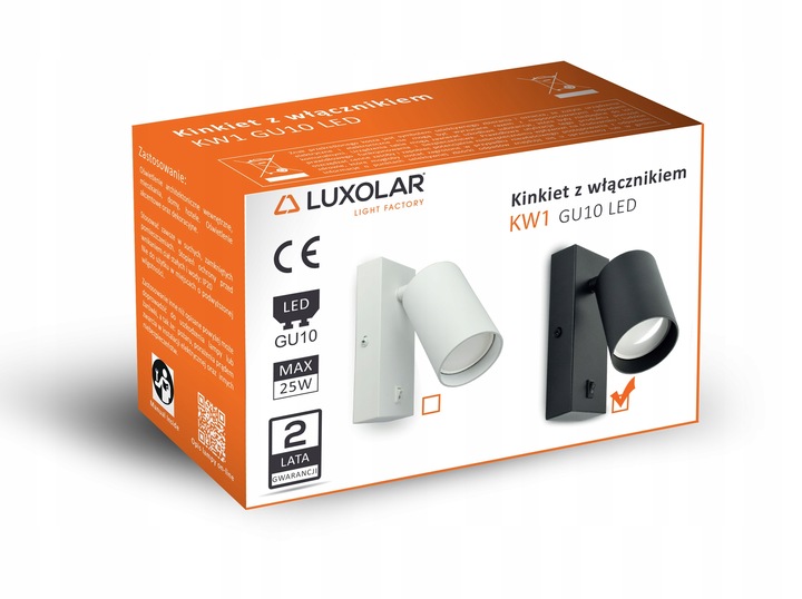 Lampa Ścienna Kinkiet z Włącznikiem Tuba Metal SPOT LED GU10