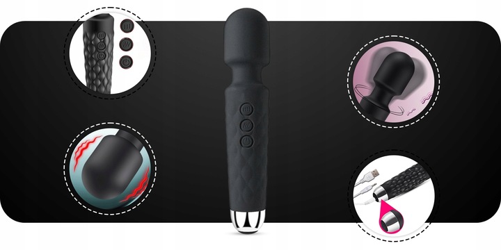 MASAŻER ŁECHTACZKI MOCNY WIBRATOR DO ORGAZMÓW MAGICZNA RÓŻDŻKA MAGIC WAND