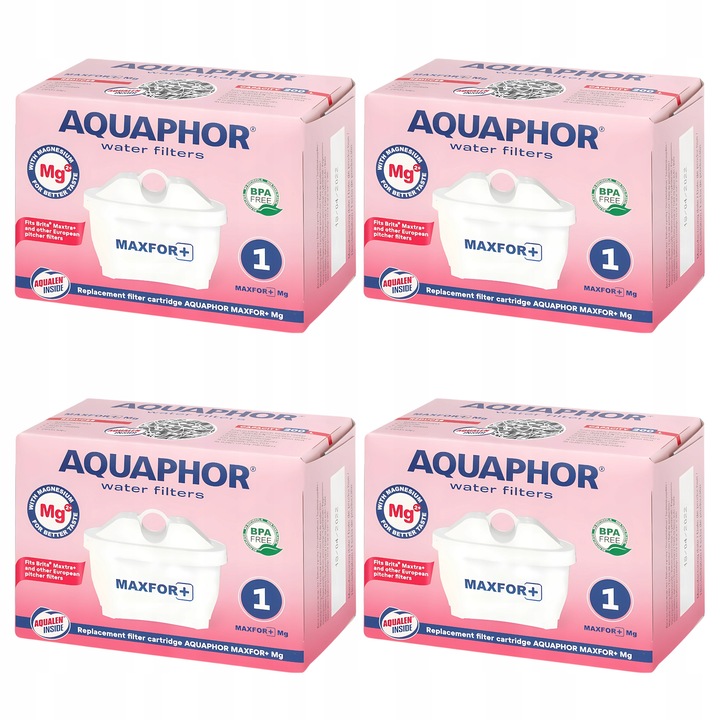 4x Filtr Dzbankowy Wkłady do Dzbanka do Wody AQUAPHOR B25 MAXFOR Mg