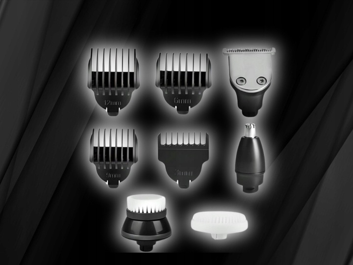 Golarka Męska 5W1 Maszynka do Golenia Brody, Włosów i Głowy - Trymer Alpha