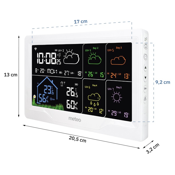 STACJA POGODOWA METEO SP401 WIFI Z PROGNOZĄ POGODY NA 4 DNI