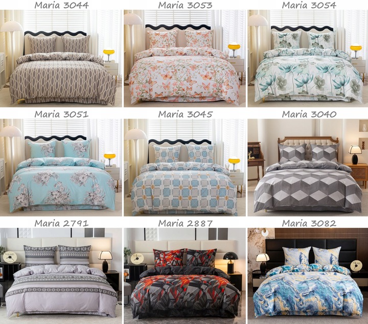 Pościel 160x200 + 2 poszewki KOMPLET POŚCIELI bawełnianej satyny WYBÓR