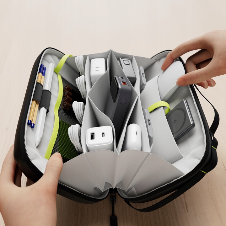 Allity organizer podróżny na elektronikę kosmetyki akcesoria pojemy czarny