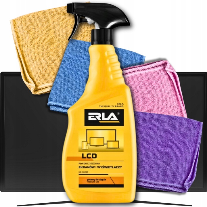 ERLA PŁYN DO CZYSZCZENIA EKRANÓW LCD MONITORÓW MATRYC LED bez smug 750ML