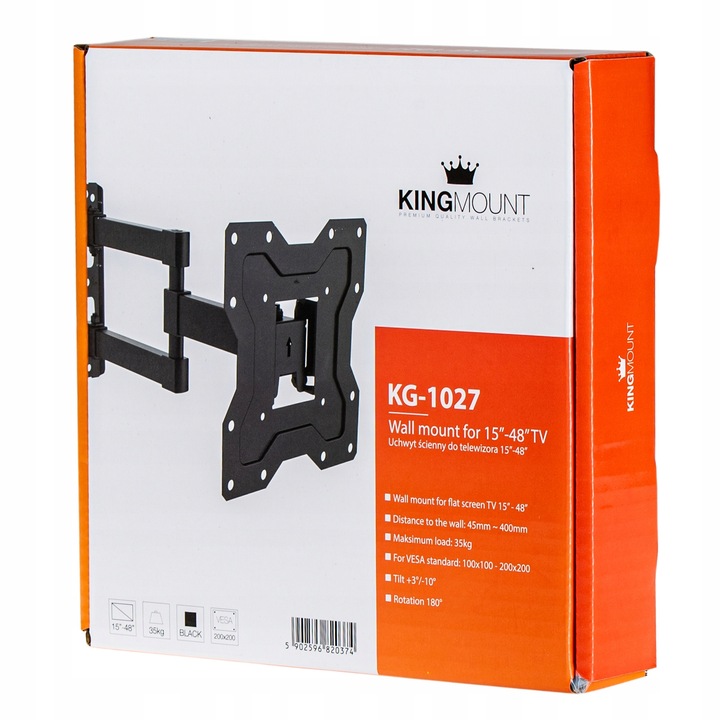 UCHWYT DO TELEWIZORA WIESZAK OBROTOWY NA TV MOCNY LCD 22-55 CALI KingMount