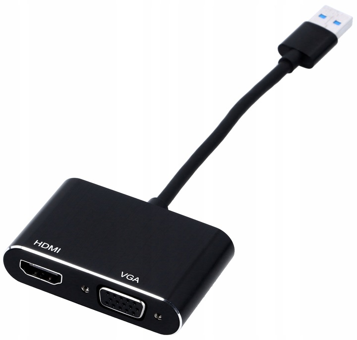 KONWERTER USB 3.0 do HDMI + VGA ADAPTER KARTA GRAFICZNA HUB PRZEJŚCIÓWKA