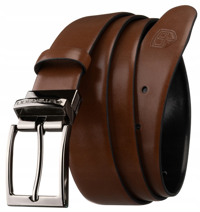 Męski pasek skórzany do spodni Peterson prezent dwustronny wymienne