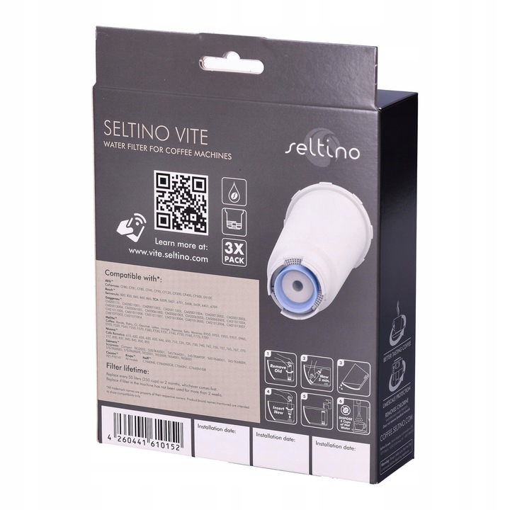 3x Filtr do ekspresu Krups zamiennik Seltino Vite